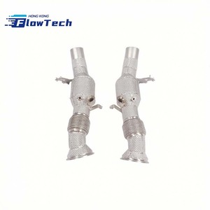 Tube intermédiaire en acier inoxydable avec bouclier thermique et finition sablée pour Ferrari 296 GTB 2.9T V6 hybride - Product Image 3