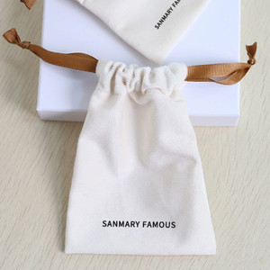 Nouveaux sacs à bijoux en velours, pochettes à bijoux de luxe, sac à cordon en velours avec logo personnalisé - Product Image 4