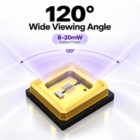 Source de lumière LED ultraviolette fiable 5V 6V 100mA en céramique AlN SMD pour la purification de l'air, puce LED UVC germicide