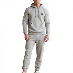 Conjunto Deportivo para Hombre, Sudadera con Capucha y Pantalones, Color Gris Sólido, 100% Algodón, Largo Completo, Transpirable, Ligero, Ropa Casual para Invierno - Product Image 6