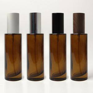 Frasco de Loção Âmbar de Luxo para Embalagem Cosmética <span class=keywords><strong>100ml</strong></span>/120ml para Sérum e Óleo Corporal, Frascos <span class=keywords><strong>Spray</strong></span> de Vidro com Bomba e Tampa - Product Image 3