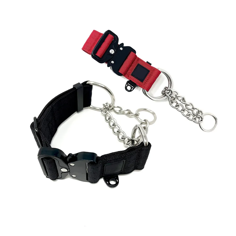 half chain pet dog collar designer big heavy duty nylon combat dog collar custom luxury 2 inch tactical martingale dog collars