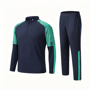 Survêtement unisexe, haut d'entraînement à demi-zip, veste à manches longues, 100% polyester, taille élastique, vêtements de sport d'extérieur automne-hiver - Product Image 5