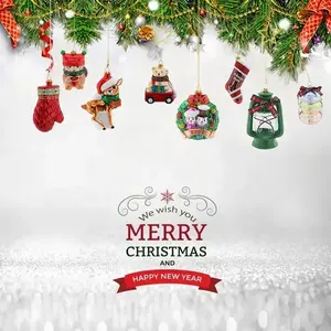 व्यक्तिगत डिजाइन क्रिसमस ग्लास उड़ा गहने प्यारा हाथ से बने मूर्तियों पेड़ सजावट बर्गर फ्राइज़ आभूषण