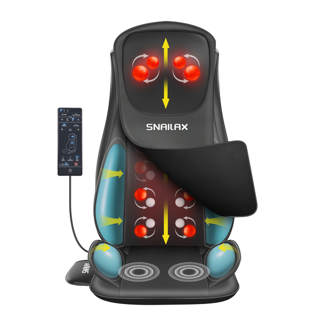 Shiatsu Neck Back Massager With Heat, Massage Chair Pad With Compression, Full Body Chair Seat Massager
