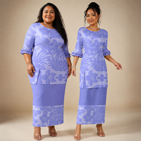 Nouvelle Arrivée 2026 – Ensemble Deux Pièces Puletasi Samoan Grande Taille – Robe Longue Double Volant à Imprimé Tribal Polynésien Personnalisable – Vente en Gros