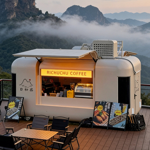 Conteneur commercial double, entièrement équipé, rapide et personnalisable, au design moderne et écologique, pour la vente de glaces et de pizzas en extérieur, adapté au stationnement en parc. - Product Image 3