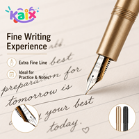 Pluma Estilográfica KAIX Extra Fina OEM de Cobre, Cuerpo de Latón con Acabado Negro, para Práctica de Escritura