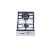 Table de cuisson à gaz encastrable 2 brûleurs de haute qualité, brûleurs en acier inoxydable, allumage électronique, classe d'efficacité énergétique A+, sécurité anti-incendie