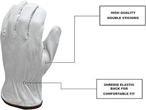 <span class=keywords><strong>Guanti</strong></span> da Lavoro in Pelle di Vacchetta Bianca per Camionisti, Saldatori e Operai Edili, Grado BC, Prezzo all'Ingrosso Conveniente - Product Image 5