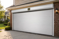 Portes de garage automatiques en acier et alliage d'aluminium modernes, de haute qualité, résistantes au vent, prévention des incendies, finies pour villas résidentielles