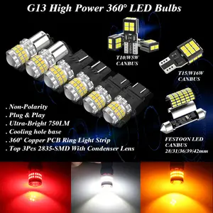 High Quality 194 168 2825 W5W LED Bulb Canbus Error Free T10 LED Bulbs 210LM 6000K For Dome Map License Plate Trunk Cargo Lights