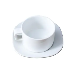 定制欧式餐厅餐具白色陶瓷咖啡杯茶碟套装瓷杯