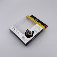   Boîte d'emballage en carton ondulé écologique certifiée, transparente, personnalisable, avec fenêtre pour portefeuille et trou de suspension, recyclable pour entreprises