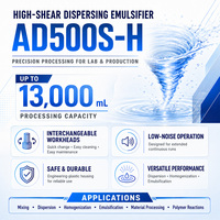 Nouvelle vente directe d'usine haut degré d'automatisation facile à utiliser AD500S-H machine émulsifiante dispersante à cisaillement élevé