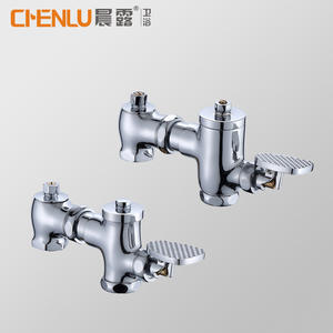 Válvula de descarga horizontal de cobre de accionamiento por pedal Morning Dew, montada en la pared, ahorradora de agua para inodoro de cuclillas - Product Image 4