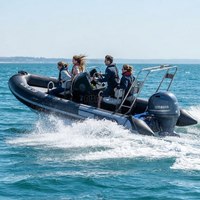 Bateau semi-rigide Hypalon haute performance 5,2 m, coque en fibre de verre à fond en V profond, barre de protection, bateau pneumatique rapide, bateau d'accompagnement pour yacht offshore