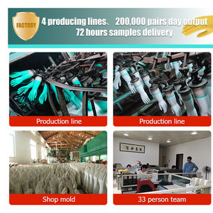 Gants en caoutchouc pour vaisselle doublés de troupeau jaune coloré <span class=keywords><strong>45g</strong></span> pour femmes 30cm gants de sécurité en <span class=keywords><strong>Latex</strong></span> épaisseur moyenne pour gants de ménage - Product Image 4