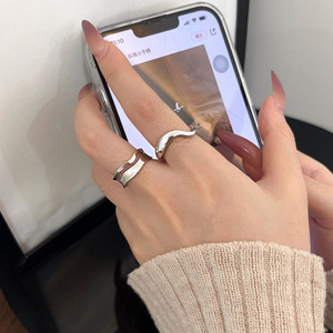 Yinruitai S925 Sterling Silver Irregular <b>Open</b> <b>Ring</b> For Women Geometric Design Light Luxury Simple Unique Fashion Jewelry Gift - Product Image 1