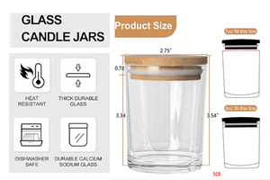 Wholesale Factory Produced Luxury Custom Empty <strong>Glass</strong> Candle <strong>Jars</strong> <strong>With</strong> <strong>Lid</strong> Custom Color Logo and Packaging - Product Image 6