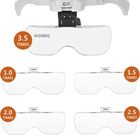Highly Recommend Professional Rechargeable Light Weight Head Magnifying Glasses with 2 LED Light