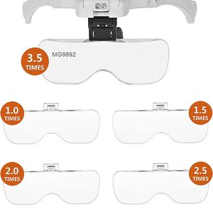 Gafas de aumento de cabeza ligeras recargables profesionales altamente recomendadas con 2 luces LED - Product Image 3