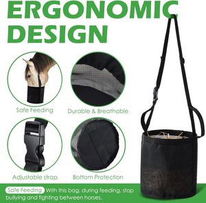 Bolsas de malla transpirable para alimento de caballos con correa ajustable, saco de pienso para caballos, bolsa de alimento para caballos al por mayor - Product Image 6