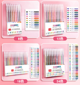 Set di 8/12/18/24/36/48 <span class=keywords><strong>Penne</strong></span> Gel Glitterate <span class=keywords><strong>Colorate</strong></span> di Alta Qualità per Bambini, <span class=keywords><strong>Penne</strong></span> Liquide Multicolore Cangianti e Brillanti - Product Image 6