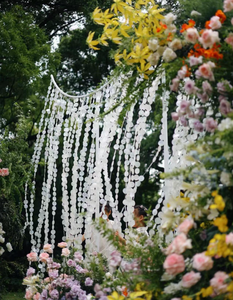 Decoración de Techo para Bodas LANJO, Lámina de Mica, Cortina de Cuentas Acrílicas Circulares, Campanas de Viento, Accesorios para Bodas - Product Image 3