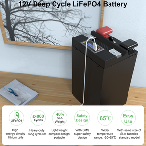 แบตเตอรี่ลิเธียมไอออนฟอสเฟตแบบชาร์จไฟได้5A 4000รอบ LiFePO4แบตเตอรี่12โวลต์100Ah พร้อม USB <span class=keywords><strong>2</strong></span>ก้อน - Product Image 5
