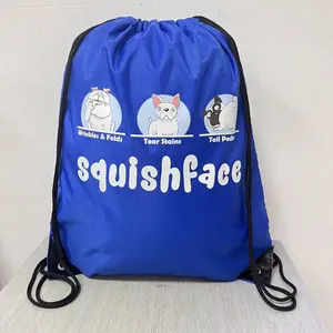 Waterproof High Quality Custom 420D Polyester Nylon Drawstring Backpack Gym Bags String Back Pack Logo Sport Cinch Sacks