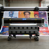 Imprimante jet d'encre automatique ATUE Sublimation 1,8 m Eco Solvent pour rouleaux de film souple, tête I3200 de 6 pieds, garantie 1 an