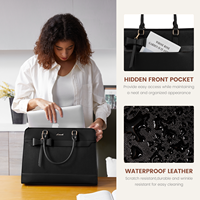 Sac de travail LOVEVOOK pour femme, imperméable, grand format, en cuir PU, pour ordinateur portable 15,6 pouces, sac fourre-tout, sacoche pour les enseignants, les employés de bureau
