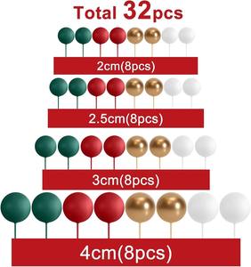Boules en mousse artificielle colorées pour la décoration de gâteaux d'anniversaire, fournisseur d'usine, vente en gros, 32 sacs mixtes en sélection multi-styles - Product Image 6