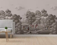 Papier peint moderne de luxe écologique ignifuge grand format avec des animaux pour les enfants, les salons et les maisons