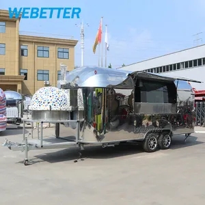 WEBETTER Camion de restauration personnalisé Camion mobile de cuisine entièrement équipé, traiteur commercial, camion de nourriture Airstream Pizza à vendre