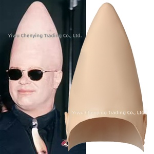 Masques et coiffes extraterrestres en caoutchouc à tête conique exclusifs transfrontaliers, nouveaux accessoires de costume de cosplay pour Halloween - Product Image 1