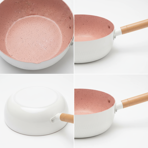 Casseroles à sauce de haute qualité de 18cm Pot à lait en aluminium polyvalent sans Bpa de grande capacité avec manche en bois - Product Image 3