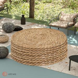 Set de table rond moderne en jonc de mer tressé avec coussinets isolants, dessous de verre en rotin pour table à manger, mariage et décoration intérieure - Product Image 3
