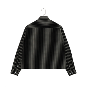 <span class=keywords><strong>Camicia</strong></span> a Righe Personalizzata di Alta Qualità in Cotone Stampato a Maniche Lunghe per Uomo, Stile Business Casual - Product Image 2