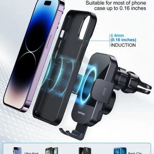 Soporte para Teléfono de Coche con Sujeción Automática, Cargador Inalámbrico Rápido de 15W y Soporte para Teléfono con Cargador para Coche - Product Image 5