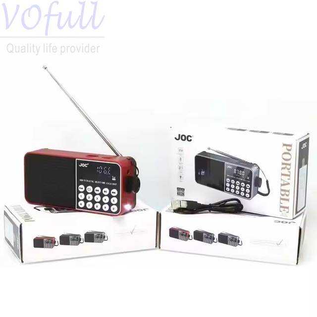 Vofull Mini Digital Speaker FM Radio 18650 Battery Portable Wireless Radio