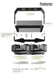 Hishine <span class=keywords><strong>120W</strong></span> RGB LED Luz de inundación Luz de mástil alto IP67 Impermeable DMX Controlado Arandela de pared para espectáculos de luces de fachada de edificios - Product Image 3