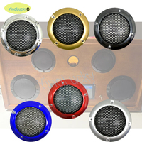Grille de haut-parleur chromée argentée de 2 pouces (66 mm) avec maille de protection en fer noir pour armoire de jeu d'arcade DIY audio