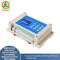 Módulo de relé Oshangming Plc 8 entradas 8 salidas 2 salidas analógicas con RS485 Modbus Rtu Simple PLC todo en uno