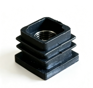 Insert fileté carré noir M6 M8, bouchon de tuyau en plastique avec filetage interne métallique pour l'installation de tubes et de cadres de meubles - Product Image 2