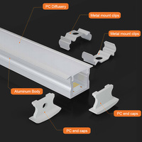 Profilé en alliage d'aluminium pour bande LED encastrée, pour plafond en plâtre, extrusion de lumière, diffuseur anodisé noir, personnalisable