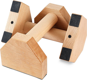 CZFIT SPORTS Factory Direct 25CM Top Quality Wooden Parallettes Beech Push up <b>Bars</b> Stand for Hand-held Push Ups Calisthenics - Product Image 1