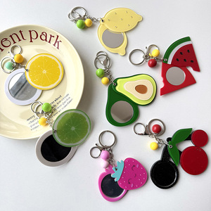 Chaveiro Espelho de Frutas (Melancia/Cereja/Lima), Chaveiro de Espelho Articulado de Acrílico com Desenho Animado, Pingente <span class=keywords><strong>Kawaii</strong></span> para Mochila, Bolsa e Chaves de Carro - Product Image 1