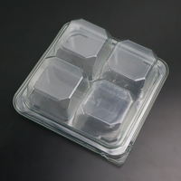 Boîtes à collation Bento, boîte à lunch à 4 compartiments, boîte à collation jetable avec couvercles pour l'école, le travail, les voyages